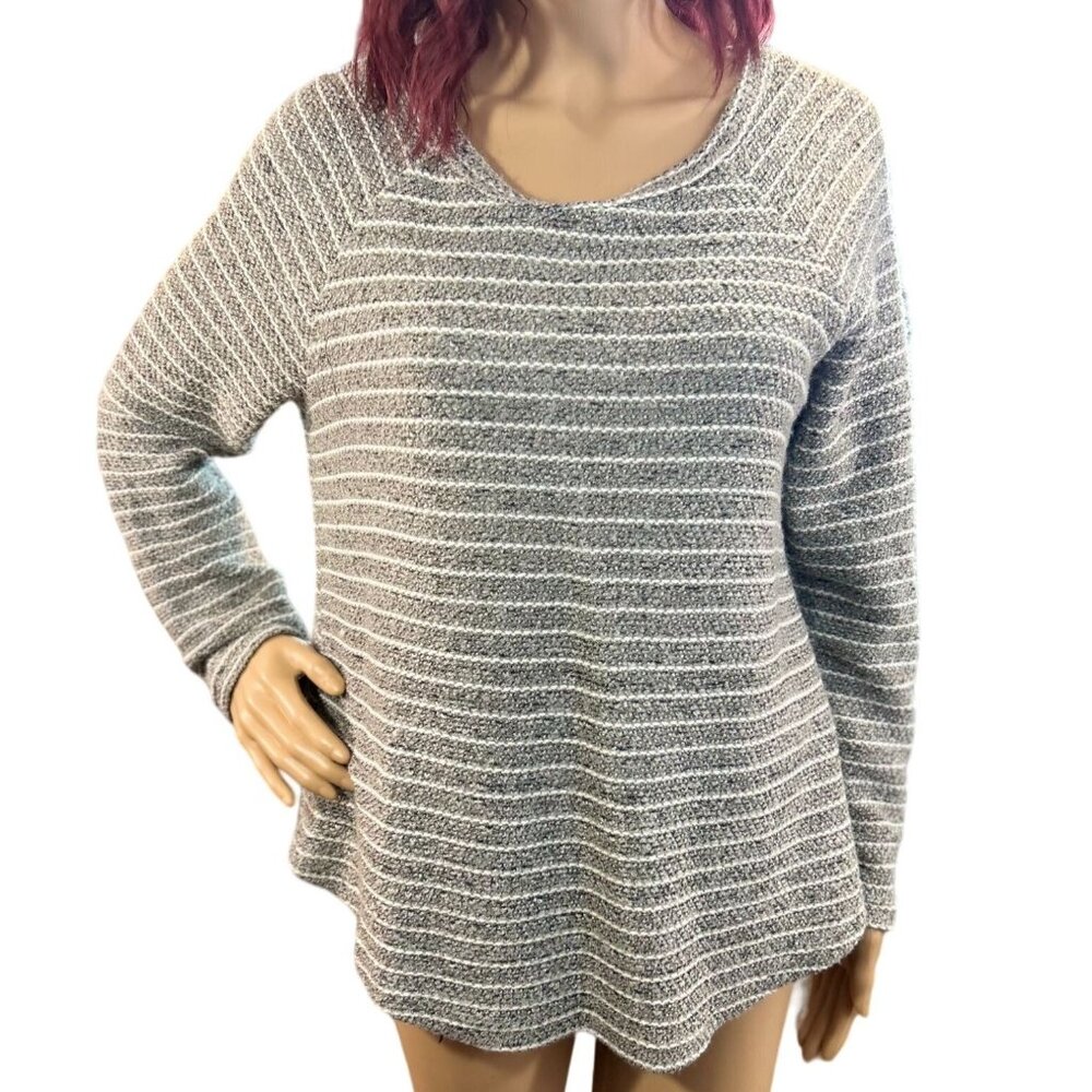 Altar'd State Long Sleep Metallic Stripe Sweater - Large